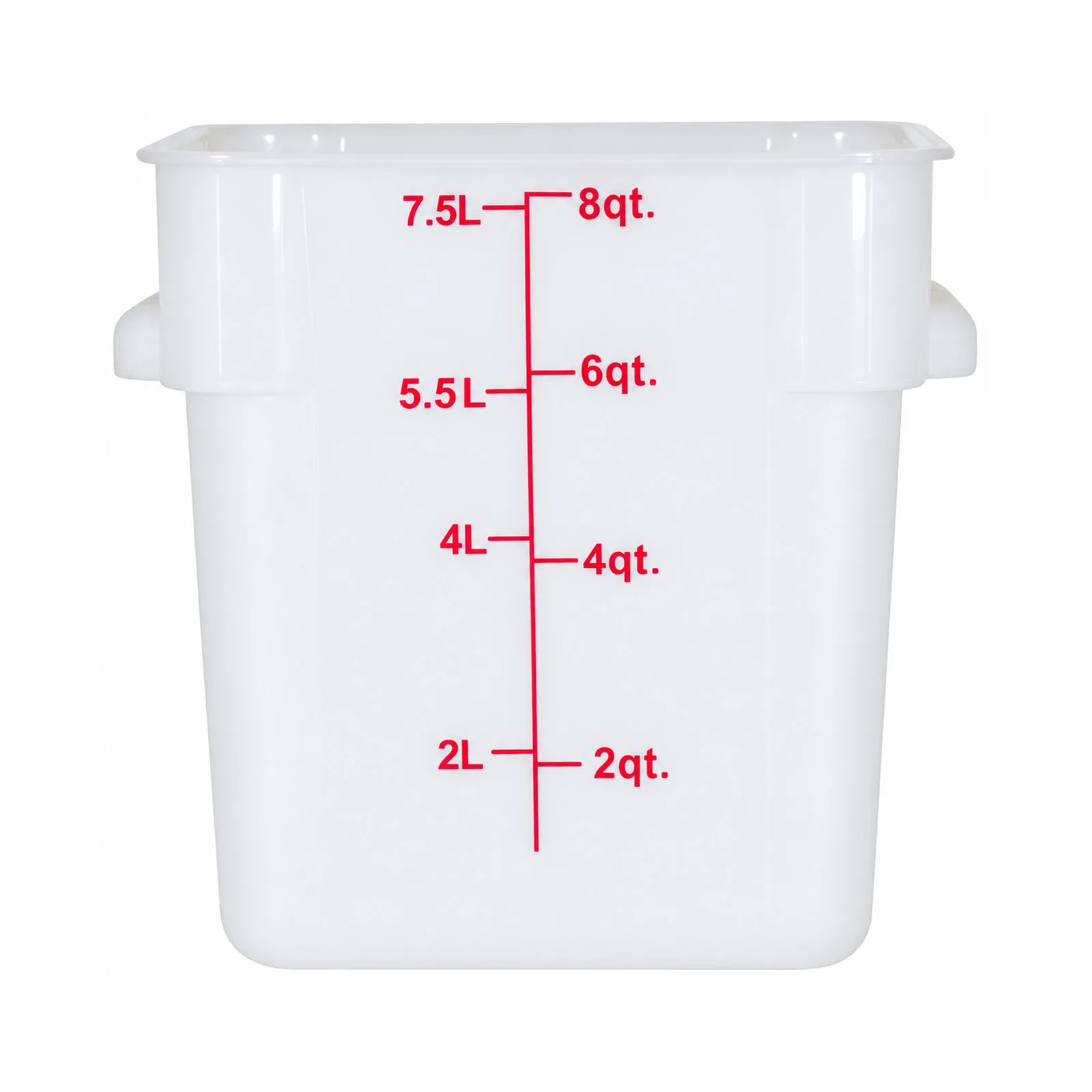 8 qt Polypropylene White Square Food Storage Container