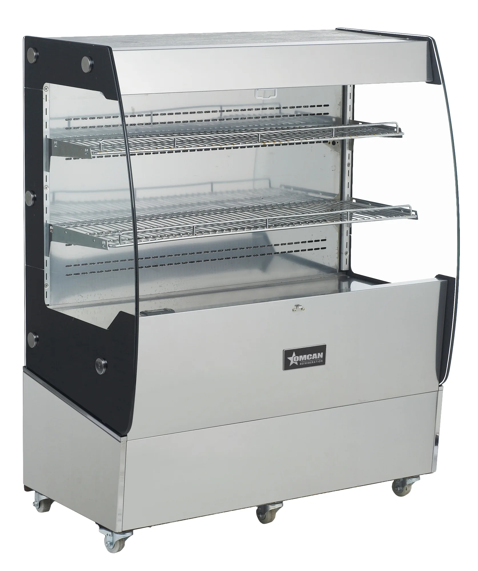 39″ Two (2) Shelf Grab-and-Go Open Refrigerated Floor Self-Serve Display Case, 7 cu. ft. (200 L), Stainless steel