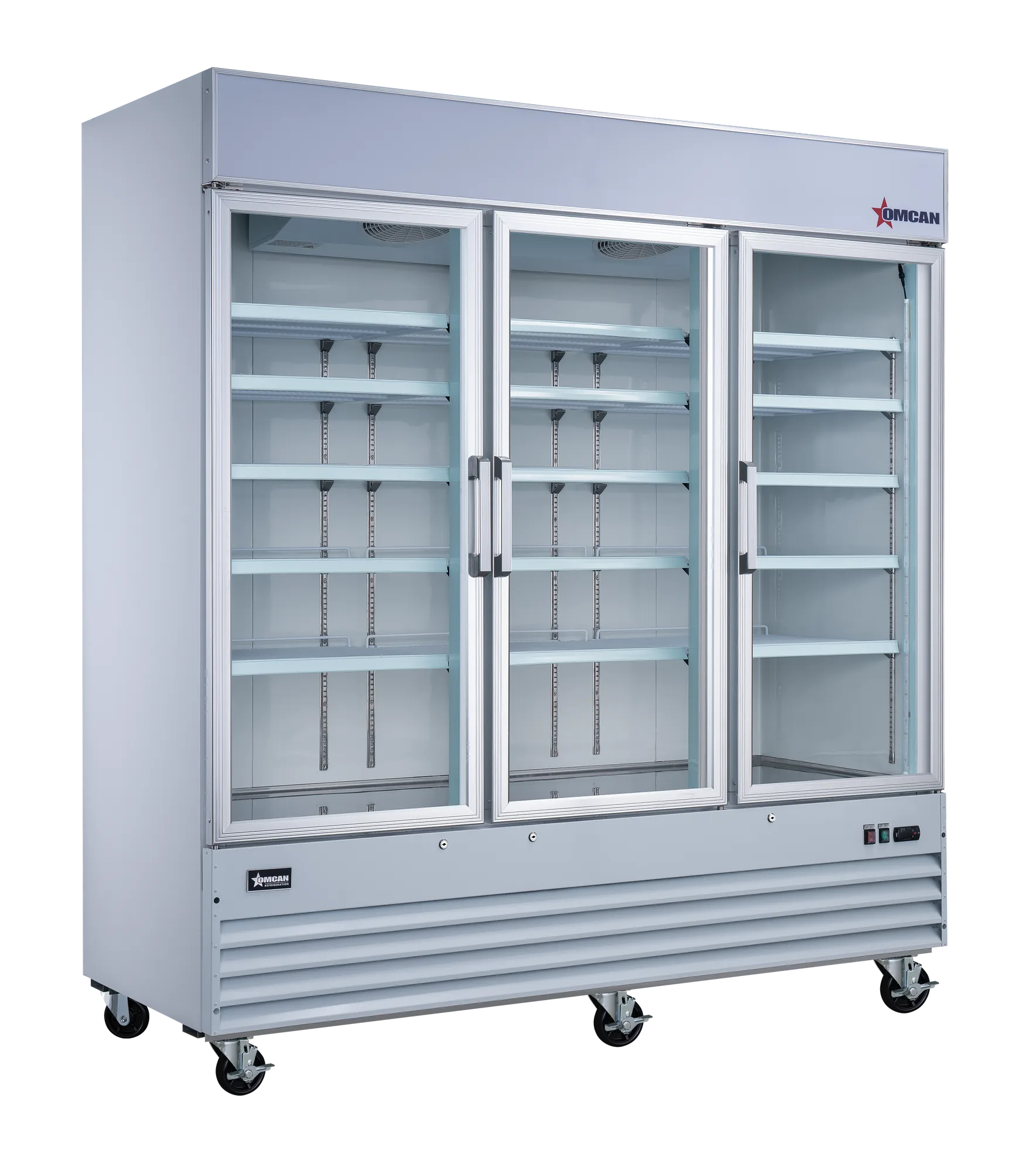 78″ Three (3) Swing Glass Door Display Refrigerator, 53 cu.ft. (1500 L), White