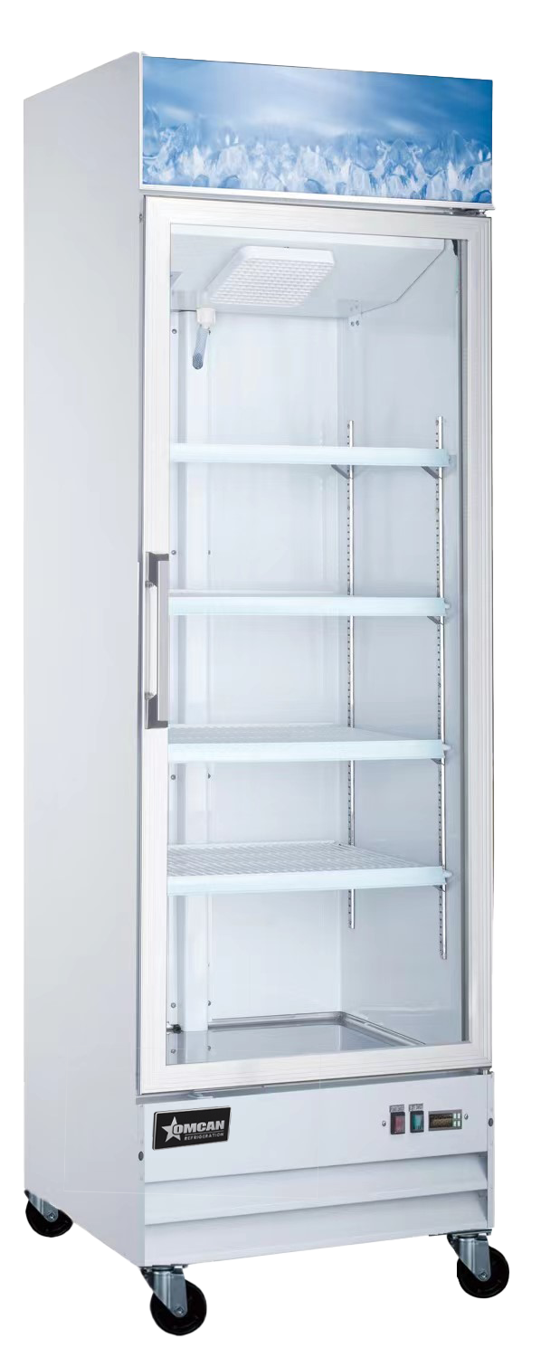 31” One (1) Glass Door Display Freezer, 23 cu.ft (648 L), White