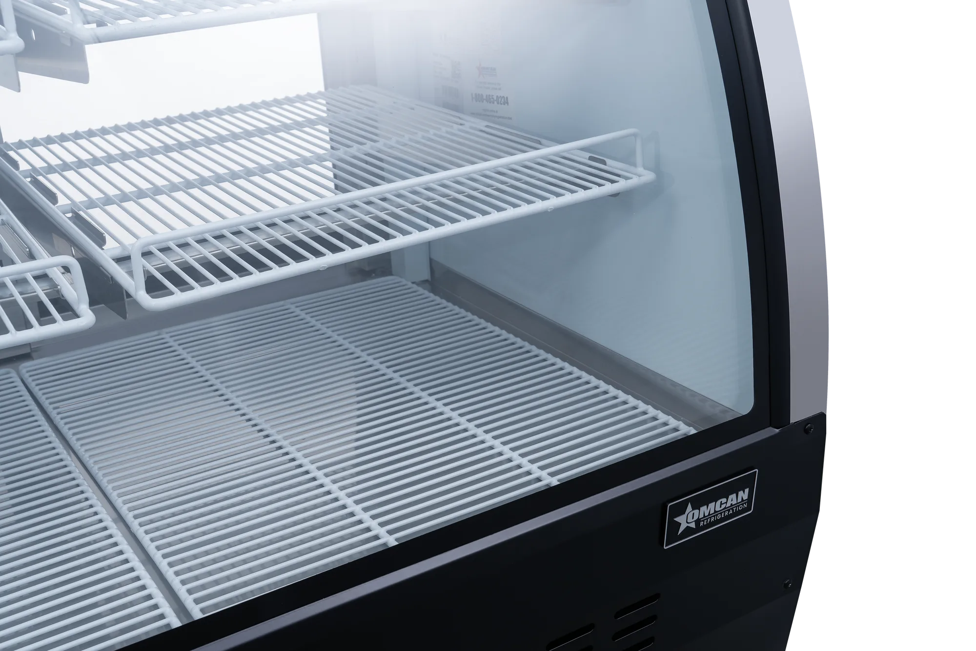36″ Two (2) Shelf Floor Refrigerated Showcase, 11.6 cu. ft. (328 L), Black