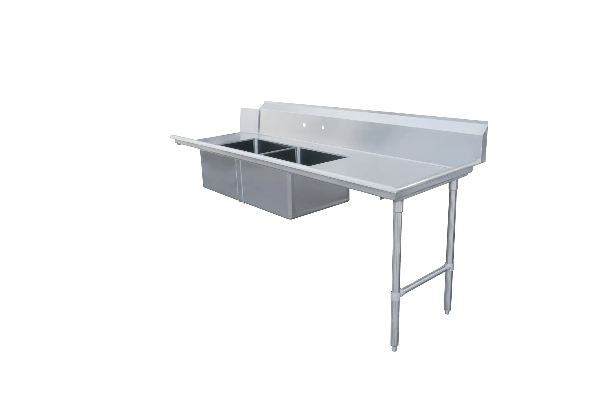 84″ Right Side Soiled Dish Table with Two Sinks