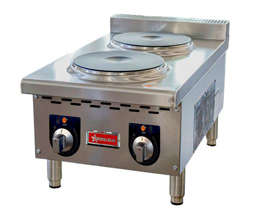 Countertop Electric Hot Plates, 2 Burners, 4000W, 208V/60Hz/1Ph