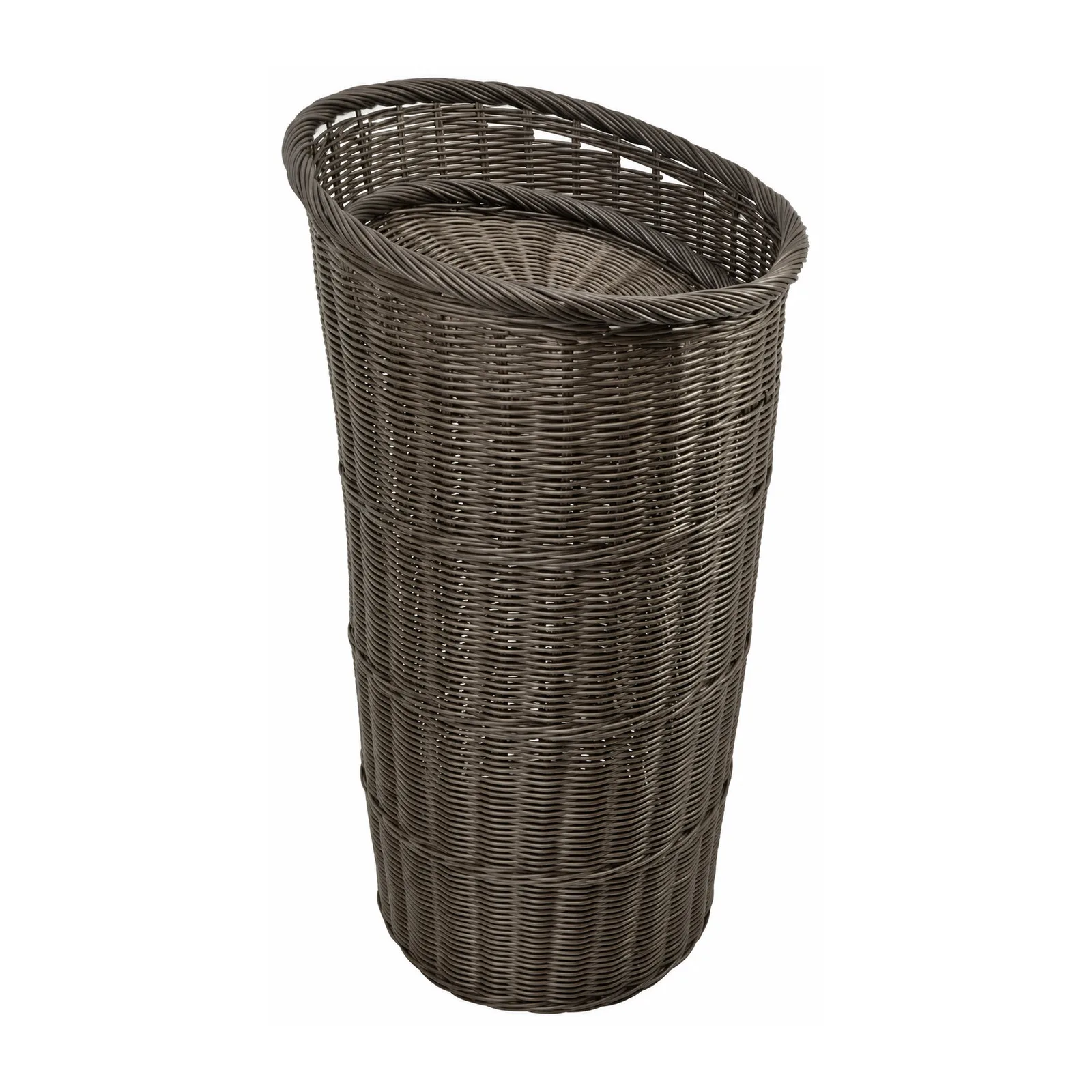 Round Brown Tapered Basket with Round Tray
