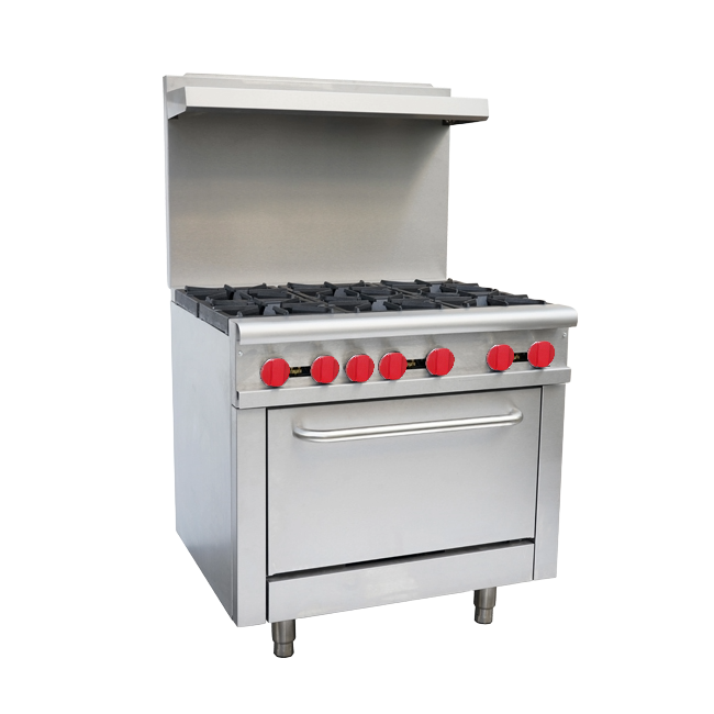 36″ Commercial Gas Range 6 Burners and Standard Oven 211,000 BTU – Liquid Propane