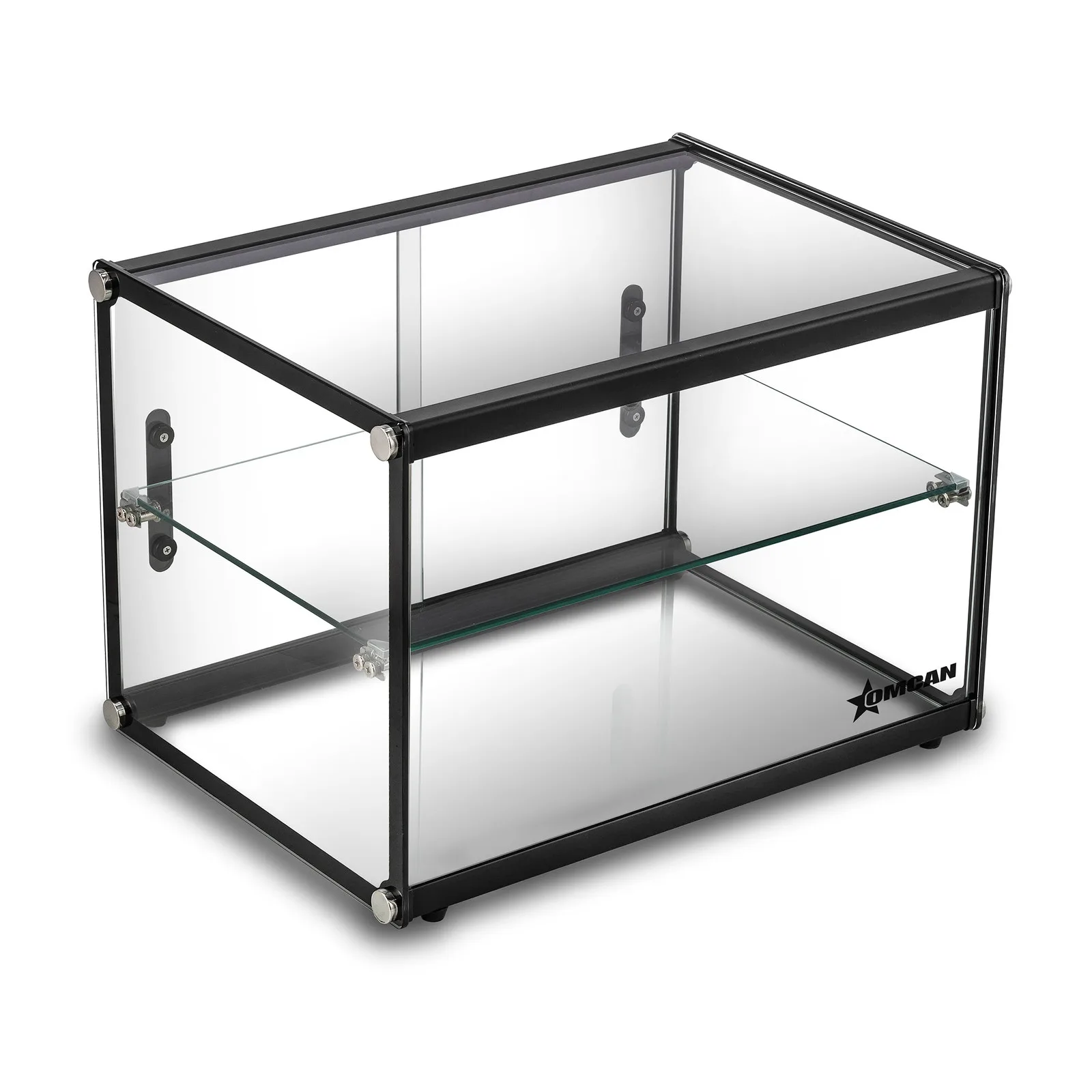22″ Countertop Food Display Case with Square Front Glass, 2 Tiers, and 65 L capacity