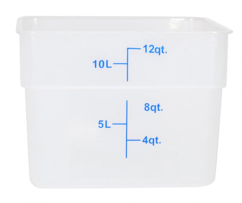 12 QT Polypropylene Translucent Square Food Storage Container