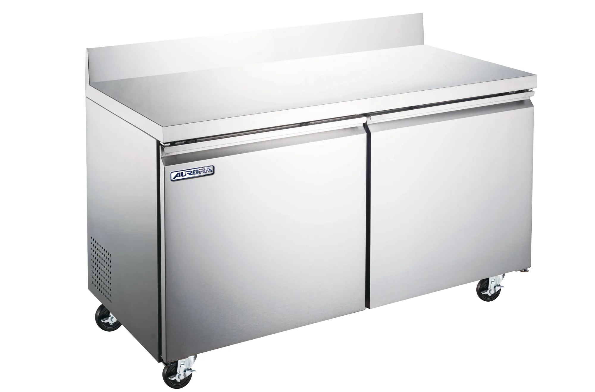 Aurora 60″ Two (2) Door Worktop Refrigerator with Backsplash, 15 cu.ft. (425 L), Stainless Steel