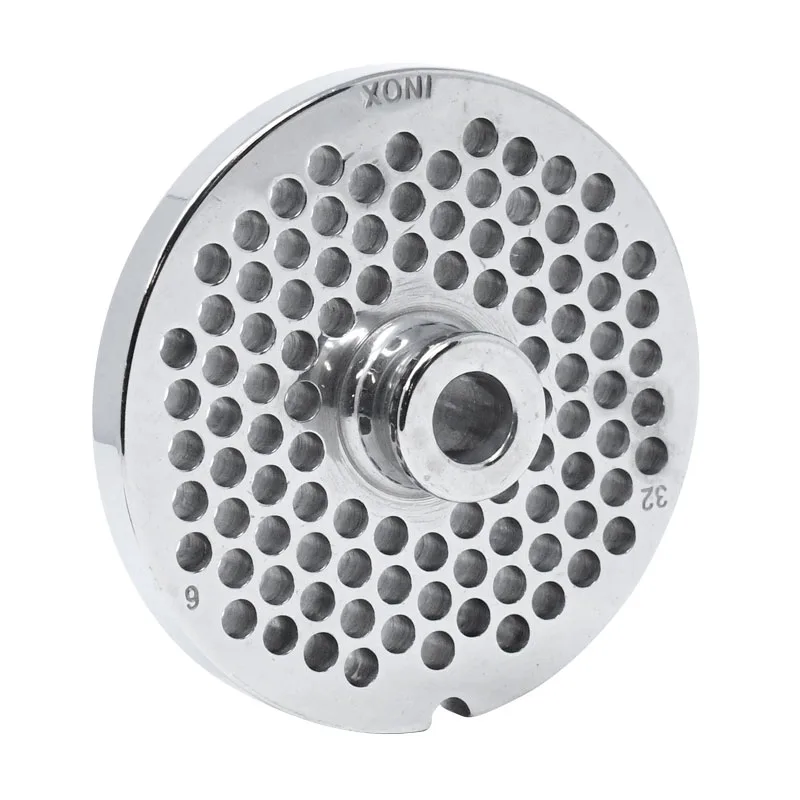 European Style #32 stainless steel plate with hub, 6 mm (1/4″) – one notch / round
