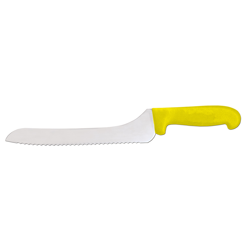 9-inch Slicer Off-Set Wave Edge Blade Knife with Yellow Polypropylene Handle