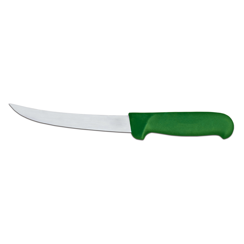 6-inch Curved Blade Boning Knife with Green Super Fiber Handle