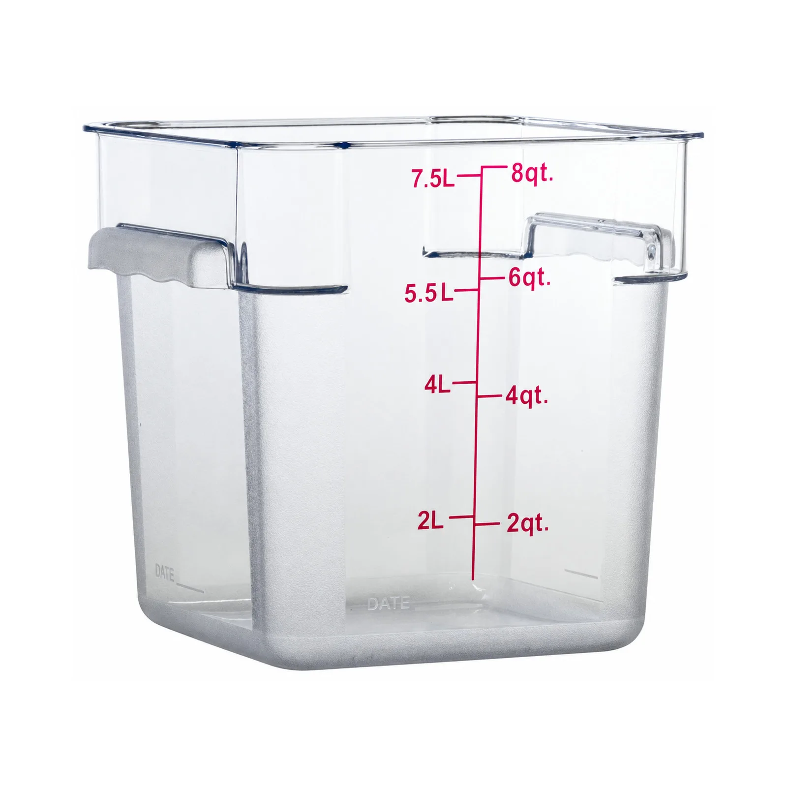 8 qt Polycarbonate Clear Square Food Storage Container