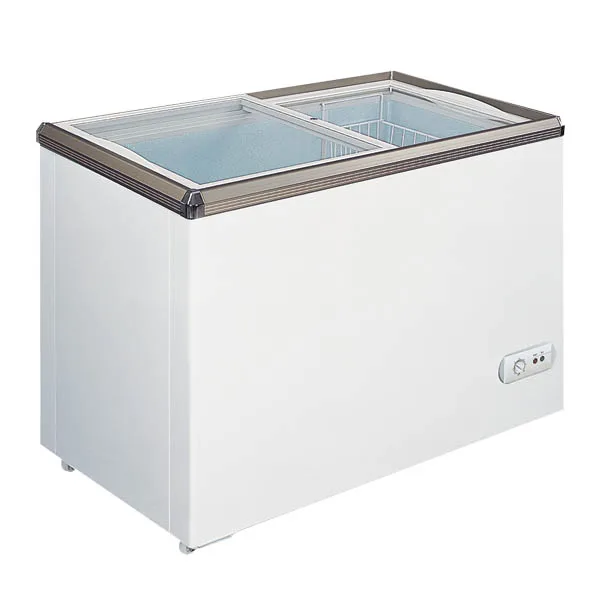 66″ Two (2) Door Ice Cream Display Chest Freezer with Flat Glass Top, 16.5 cu. ft. (467 L)