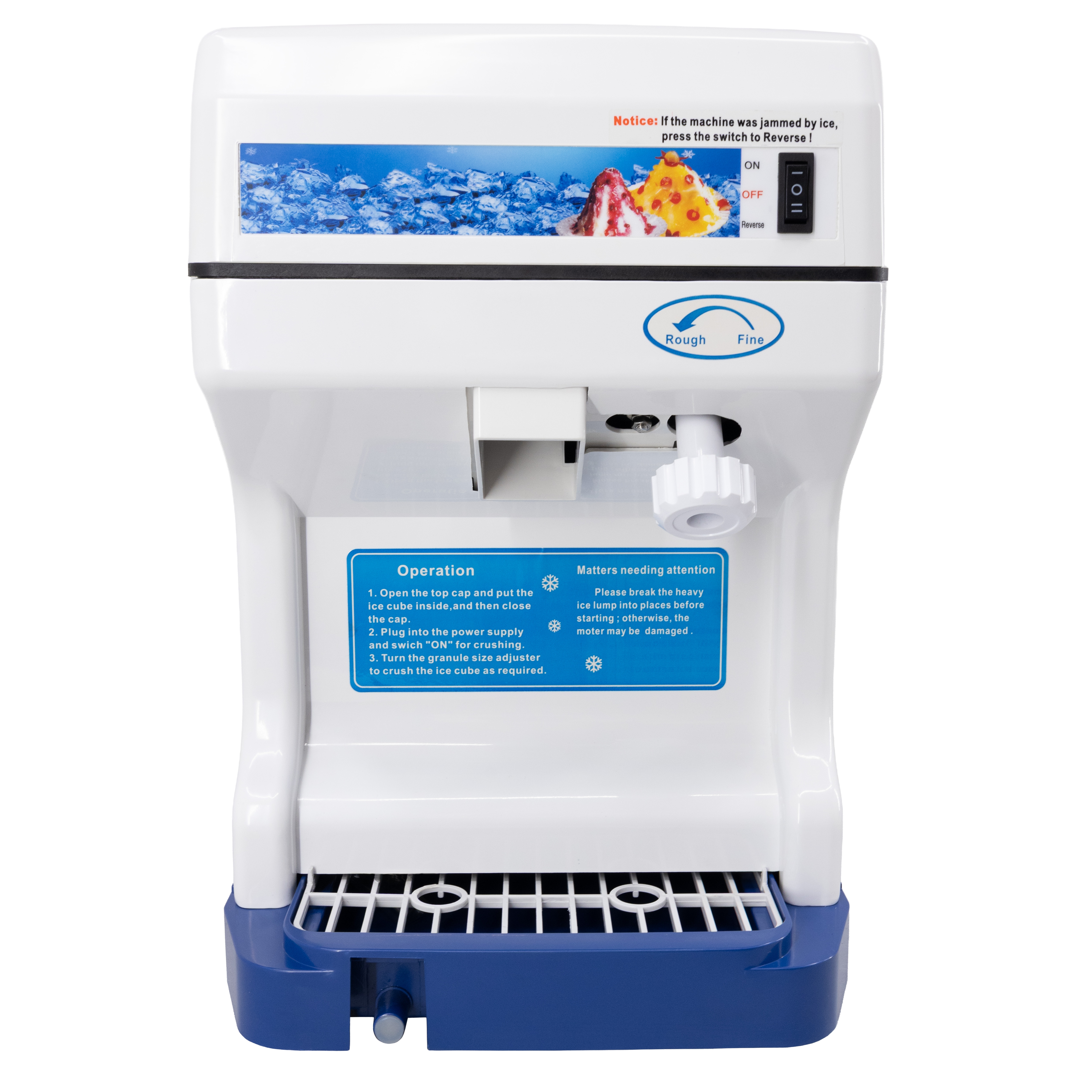 4 lb (1.5 kg) Commercial Electric Countertop Ice Shaver – 120 V, 1/3 HP (250 W)