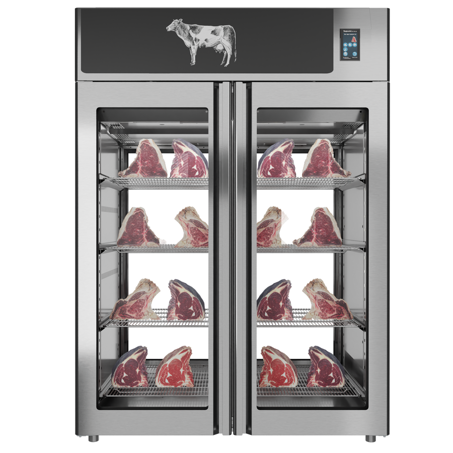 Stagionello® Dry Age 3.0 1400 Liter, 450 Kg Dry Aging Cabinet with Humidity Management, 2-Glass View – 220-240V, 1Ph, 548W