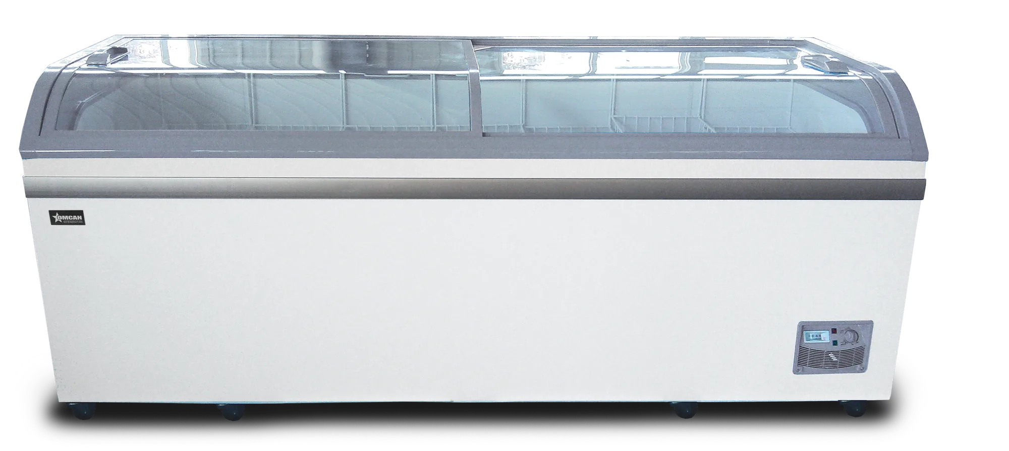 79″ Two (2) Door Ice Cream Display Chest Freezer with Curved Glass Top, 24.72 cu. ft. (700 L)