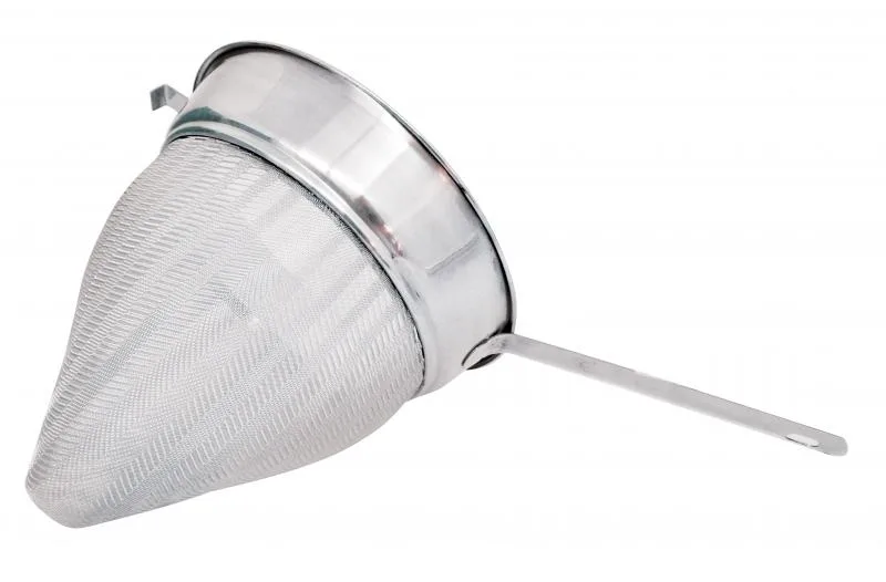 8.5″ Stainless Steel 40 Mesh Bouillon Strainer with Flat Handle