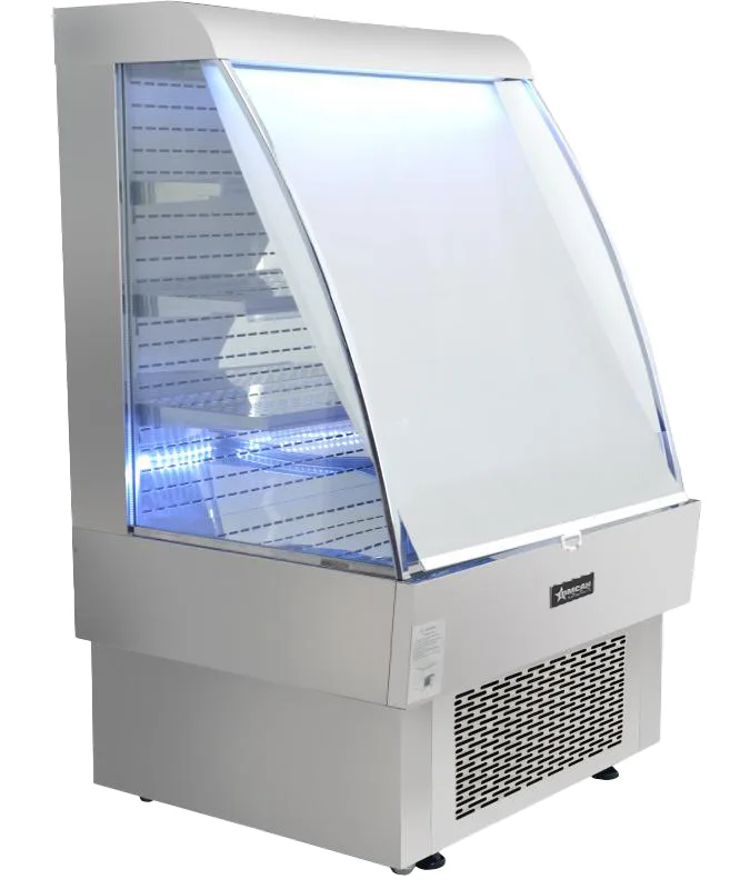 39″ Three (3) Shelf Grab-and-Go Open Refrigerated Floor Display Showcase, 13.42 cu. ft. (380 L), Stainless Steel
