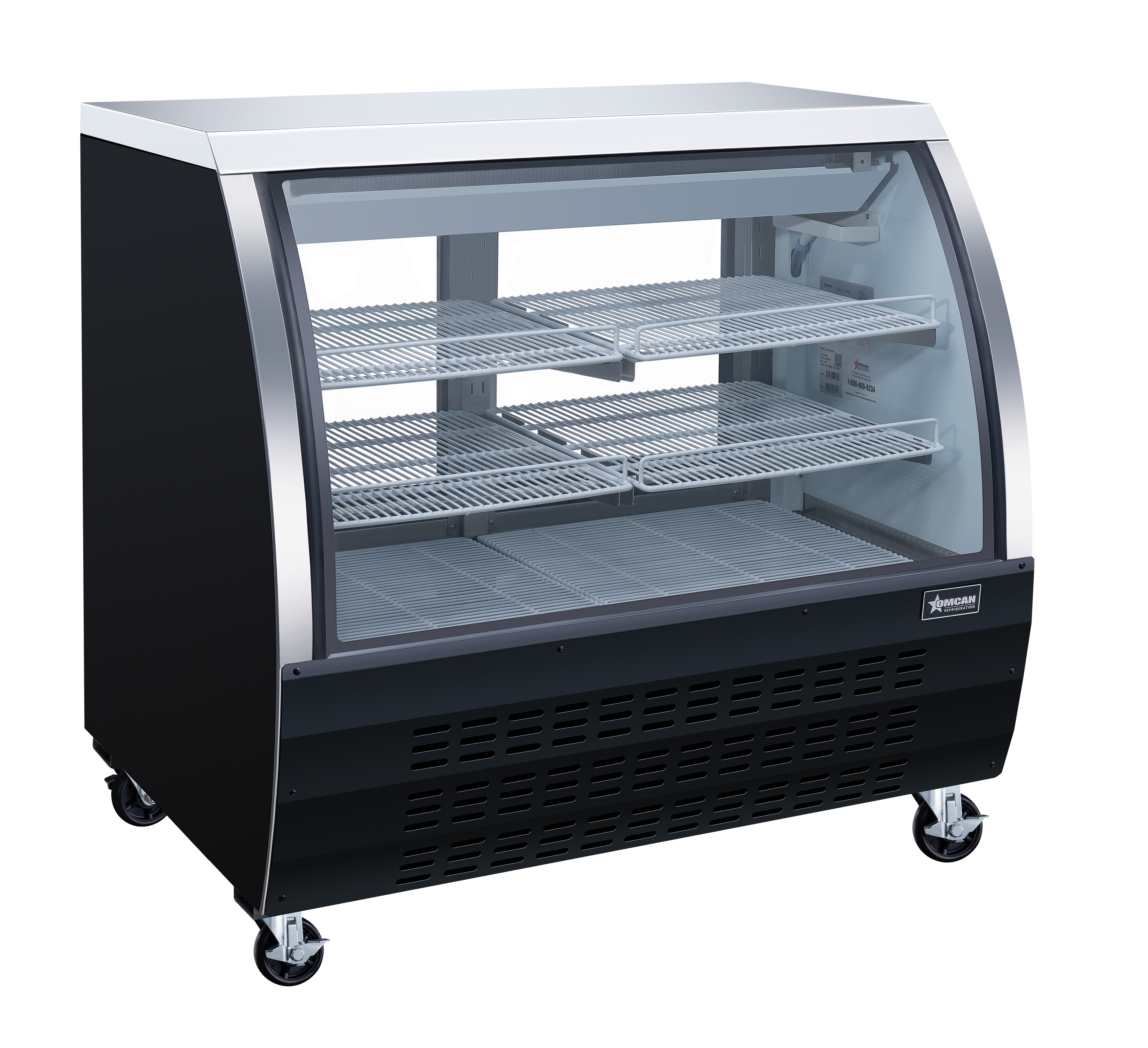 47″ Two (2) Shelf Floor Refrigerated Showcase, 18 cu.ft. (508 L), Black