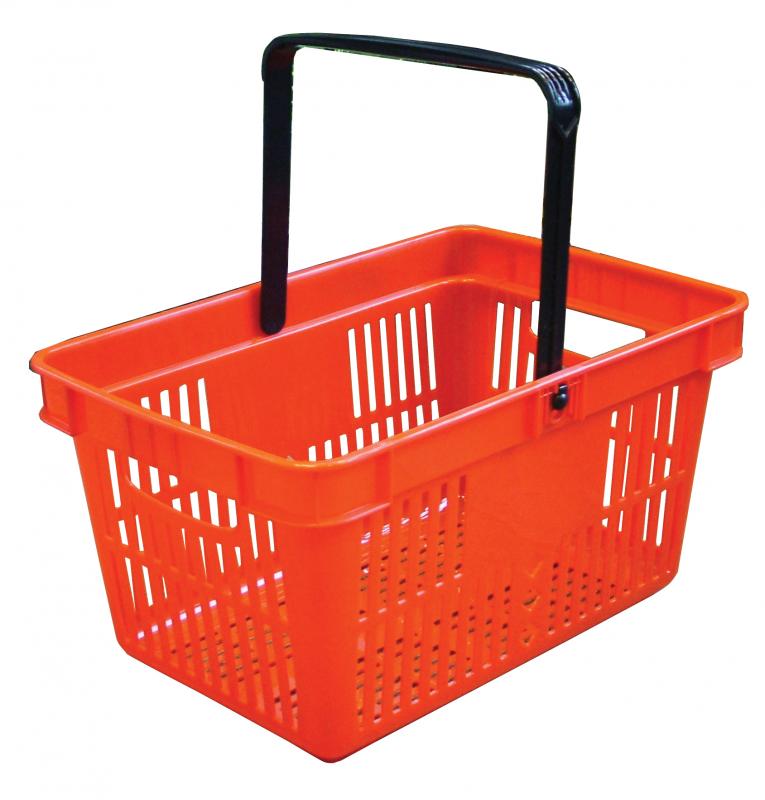 Red Plastic Shopping Basket