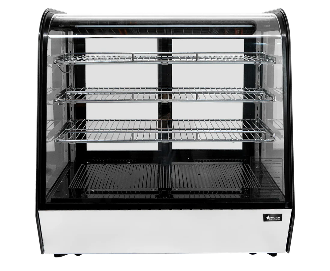 35″ Three (3) Shelf Countertop Curve Glass Refrigerated Display, 7 cu. ft. (186 L)