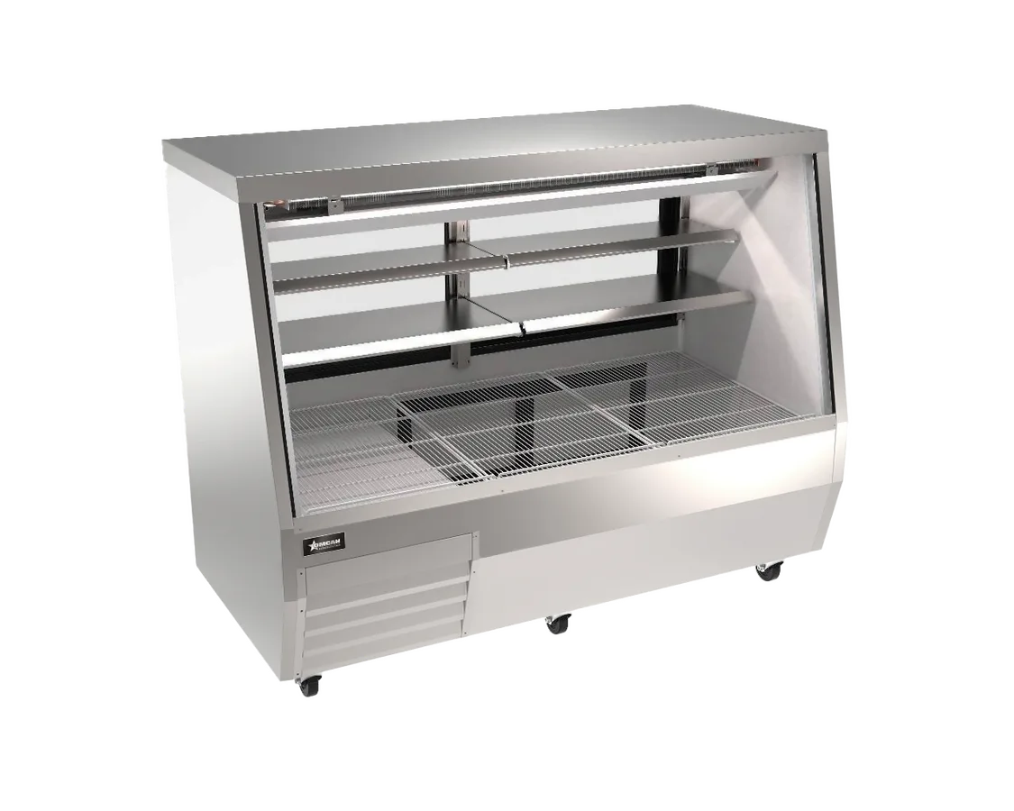 71″ Square Glass Refrigerated Double-Duty Deli Cabinet, 30.06 cu. ft. (851 L), Stainless Steel