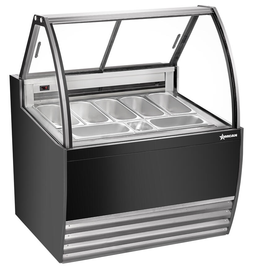 41″ Gelato Display Showcase (Black Exterior) with 7 Pans