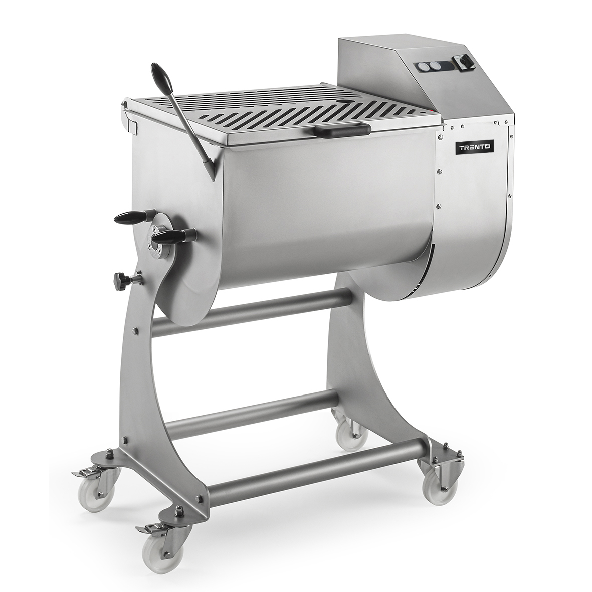 Trento 110 lb. (50 kg) Heavy-Duty Stainless Steel Electrical Meat Mixer with Two Mixing Arms – 220V, 1Ph, 1HP (740W)