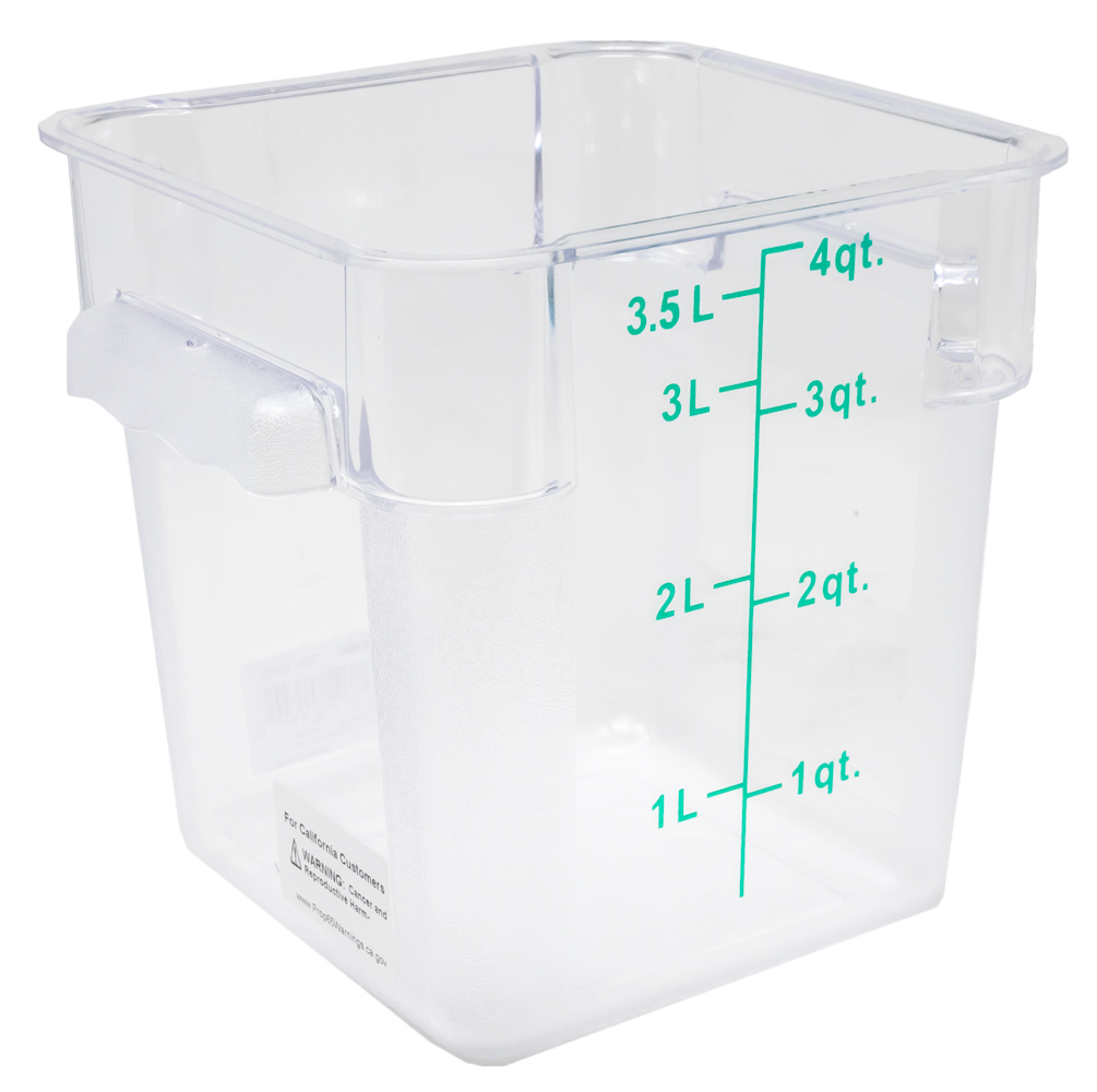 4 QT Polycarbonate Clear Square Food Storage Container