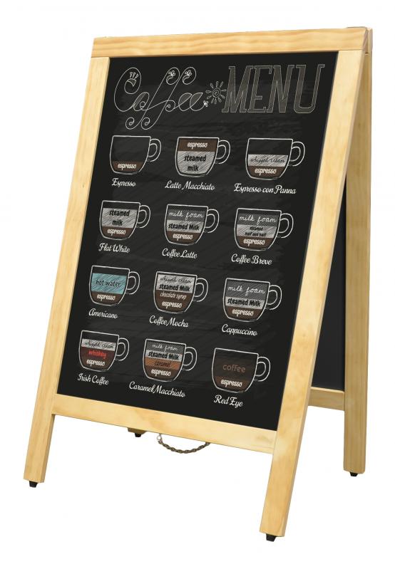 A-Frame Sidewalk Menu Chalkboard with Natural Color Frame