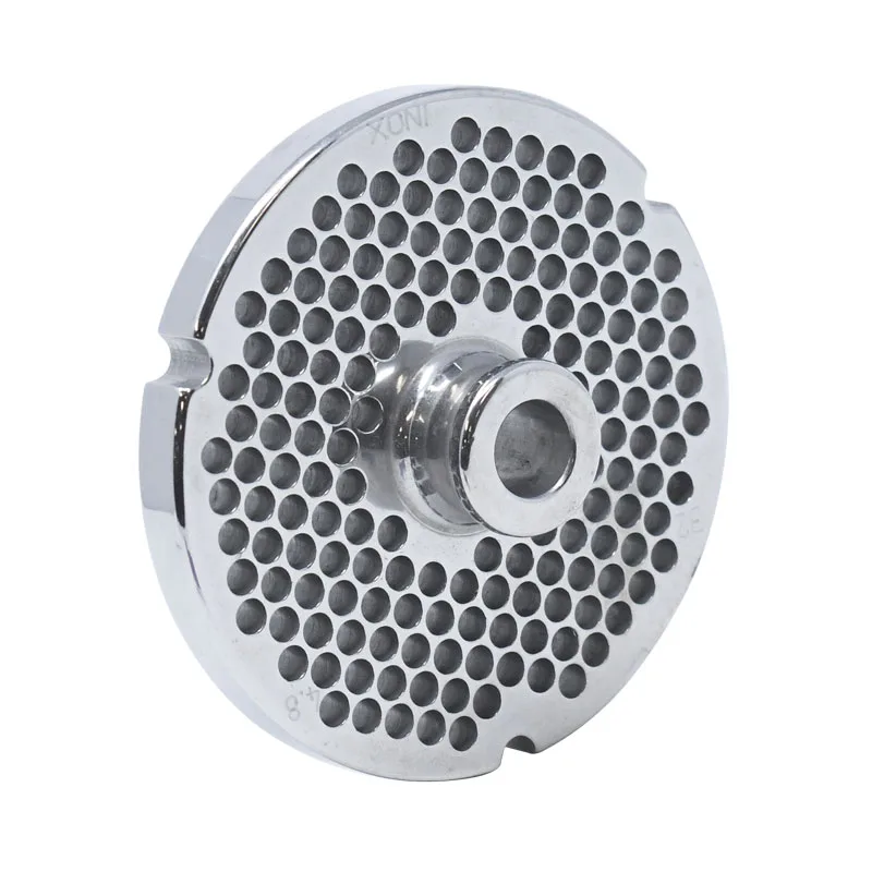 European Style #32 stainless steel plate with hub, 4.8 mm (3/16″) – three notches / round