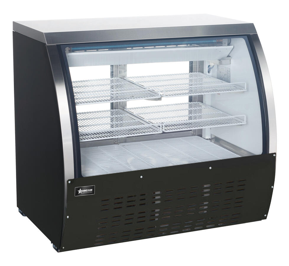 36″ Floor Refrigerated Showcase with Black Coated Steel Exterior