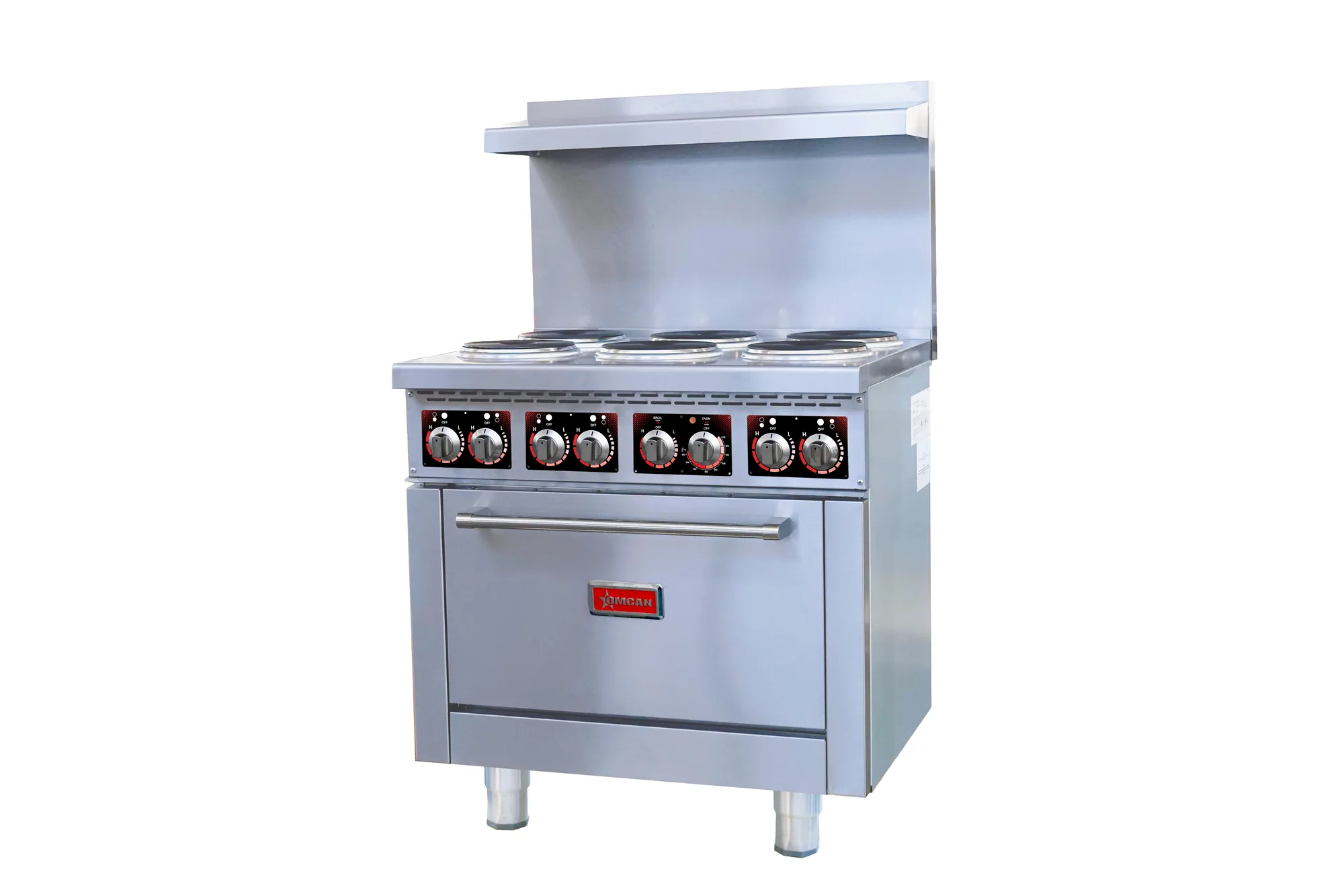 36″ Commercial Electric Range with 6 Burners and Standard Oven – 208 V, 17 kW, 1 Ph