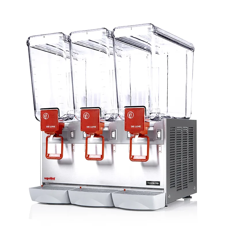 Ugolini Arctic Deluxe 3 x 5.25 Gallon (3 x 20 Liter) Impeller Mix (Waterfall Effect) Triple Bowl Refrigerated Juice Dispenser | Trento