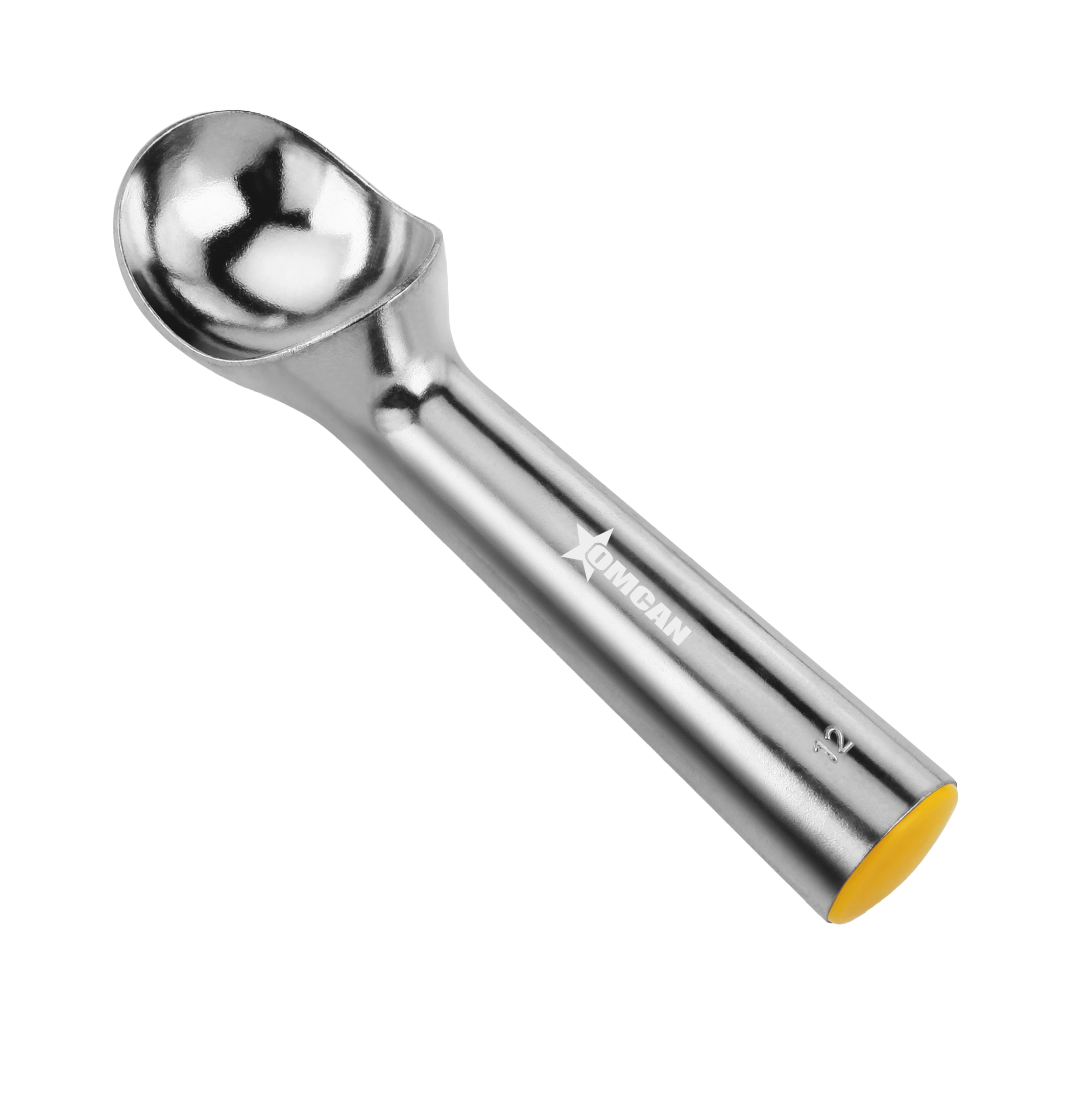 Aluminum Ice Cream Scoop / Dipper #12, Yellow - 3 oz. (89 ml)