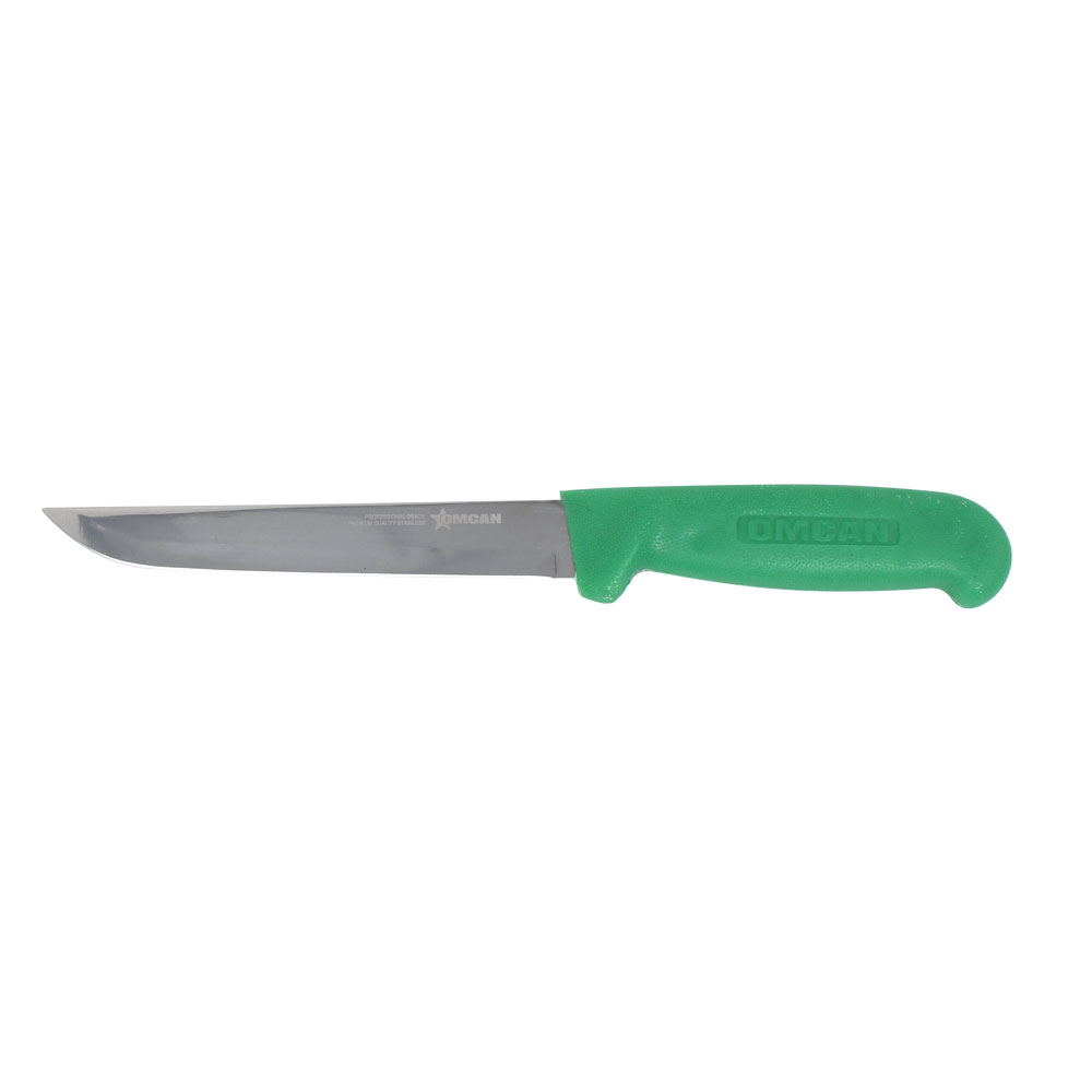 6-inch Straight Blade Boning Knife with Green Polypropylene Handle