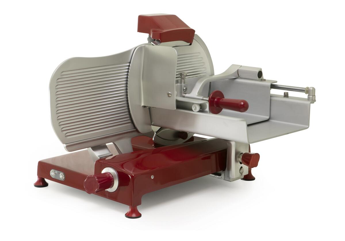 Omas S-Series 15″ Horizontal Gear-Driven Meat Slicer, Red | Trento – 110 V, 0.4 HP