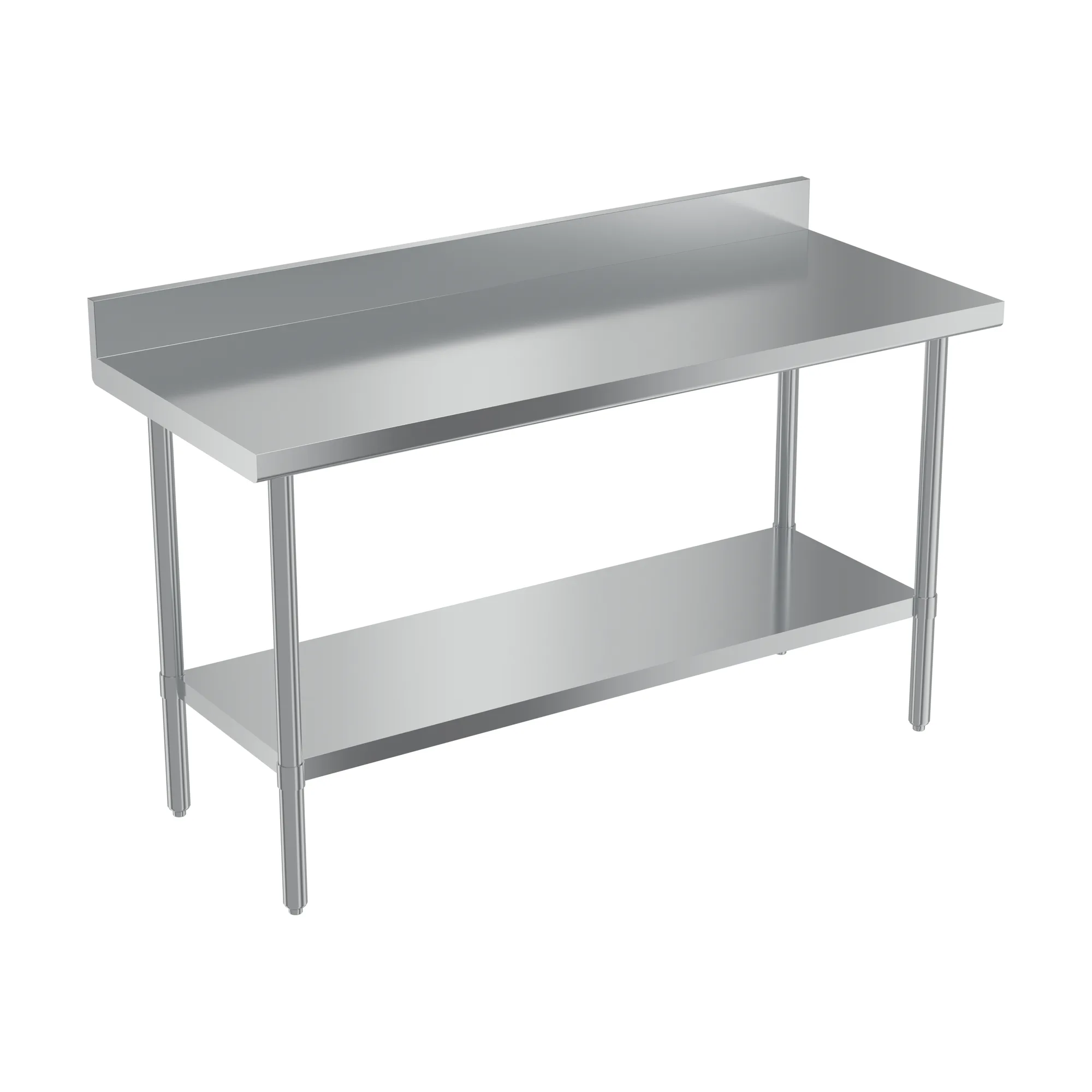 24″ x 60″ 20 Gauge 430 All Stainless Steel Work Table with Backsplash