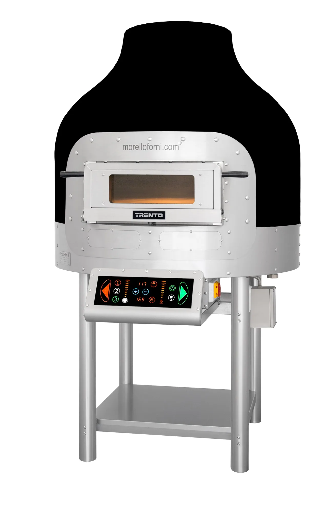 Morello Forni Electric Rotating Convection Oven FRV 100, Volcano Dome, Black  -  208 V