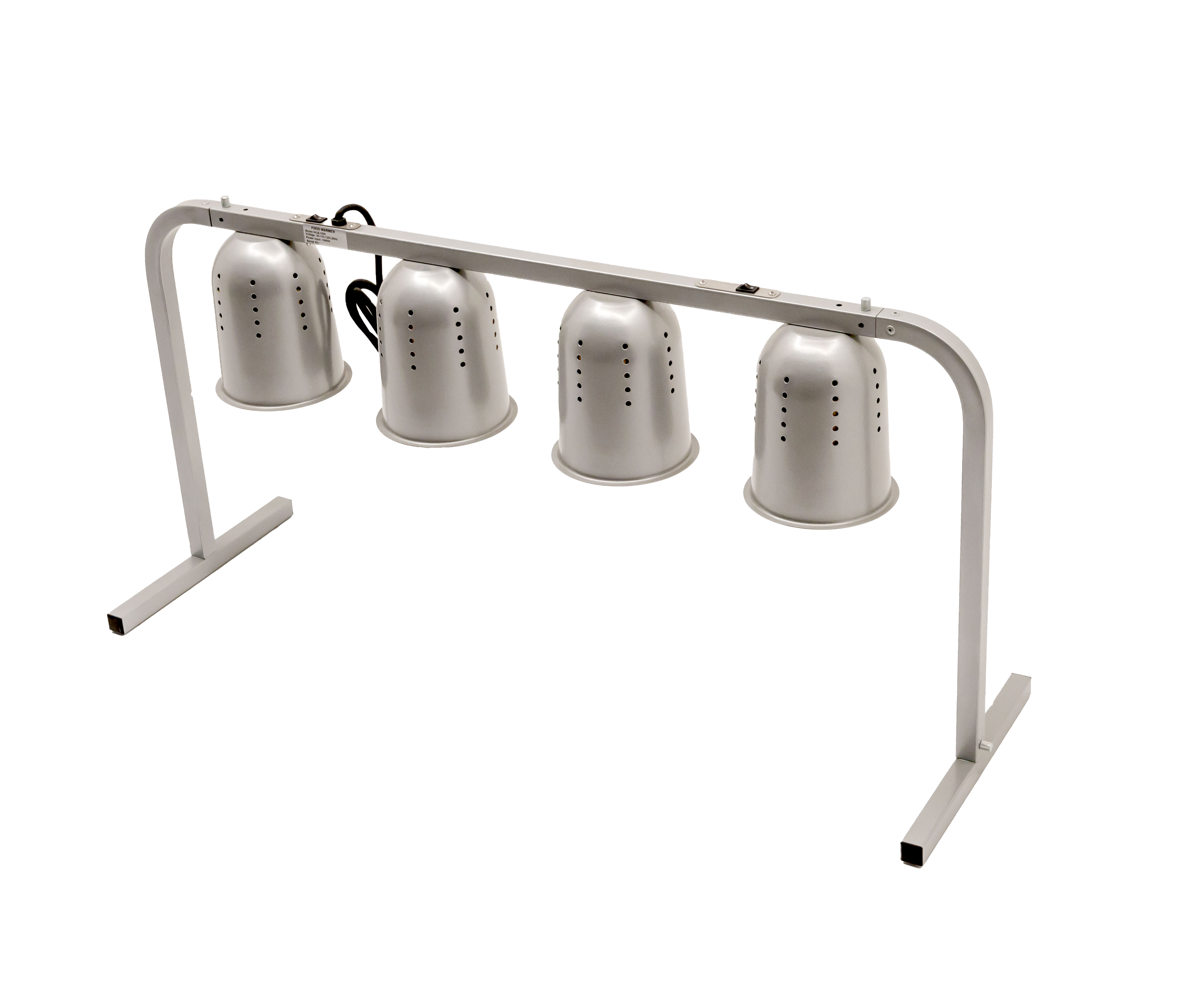 4-Bulb Commercial Portable Heat Lamp, Silver -  4 x 250W, 110V/60Hz/1Ph