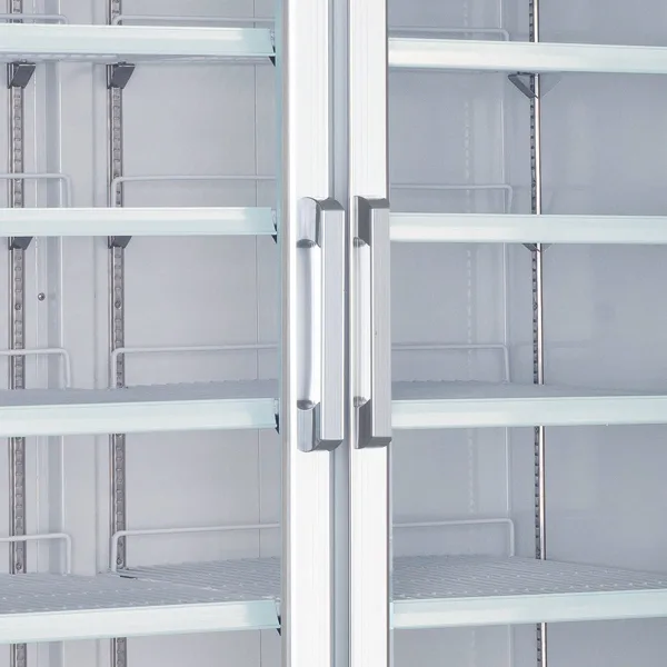 53″ Two (2) Glass Door Display Freezer, 45 cu. ft. (1270 L), White