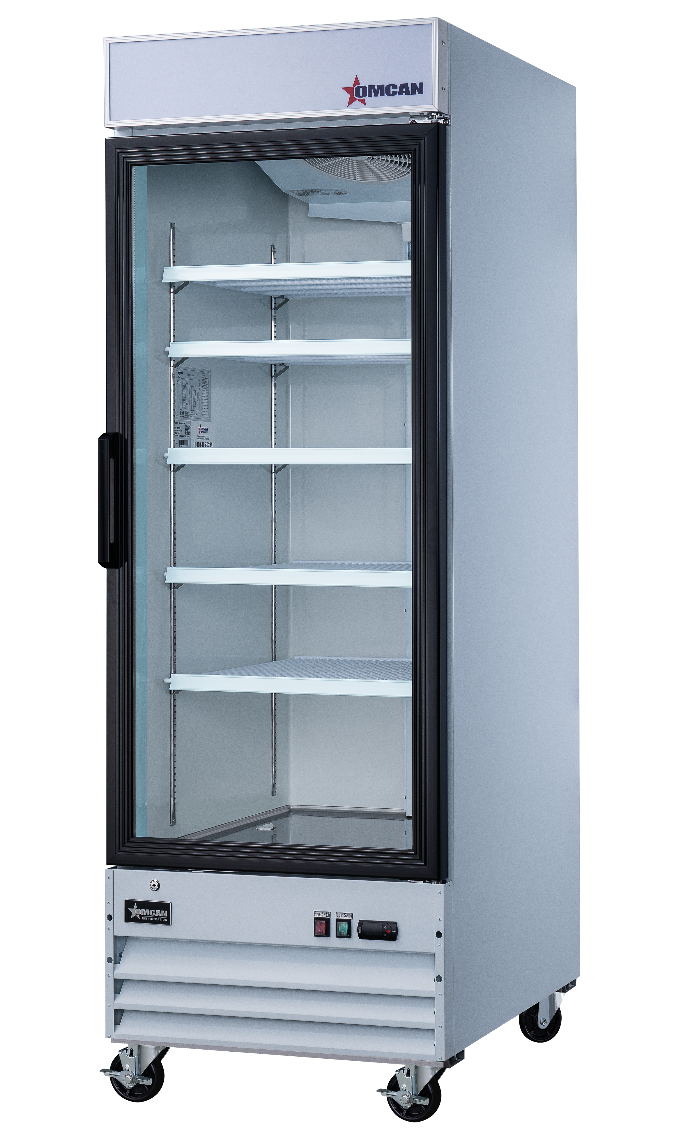 28″ One (1) Glass Door Display Refrigerator with Lightbox, 23 cu.ft. (648 L), White