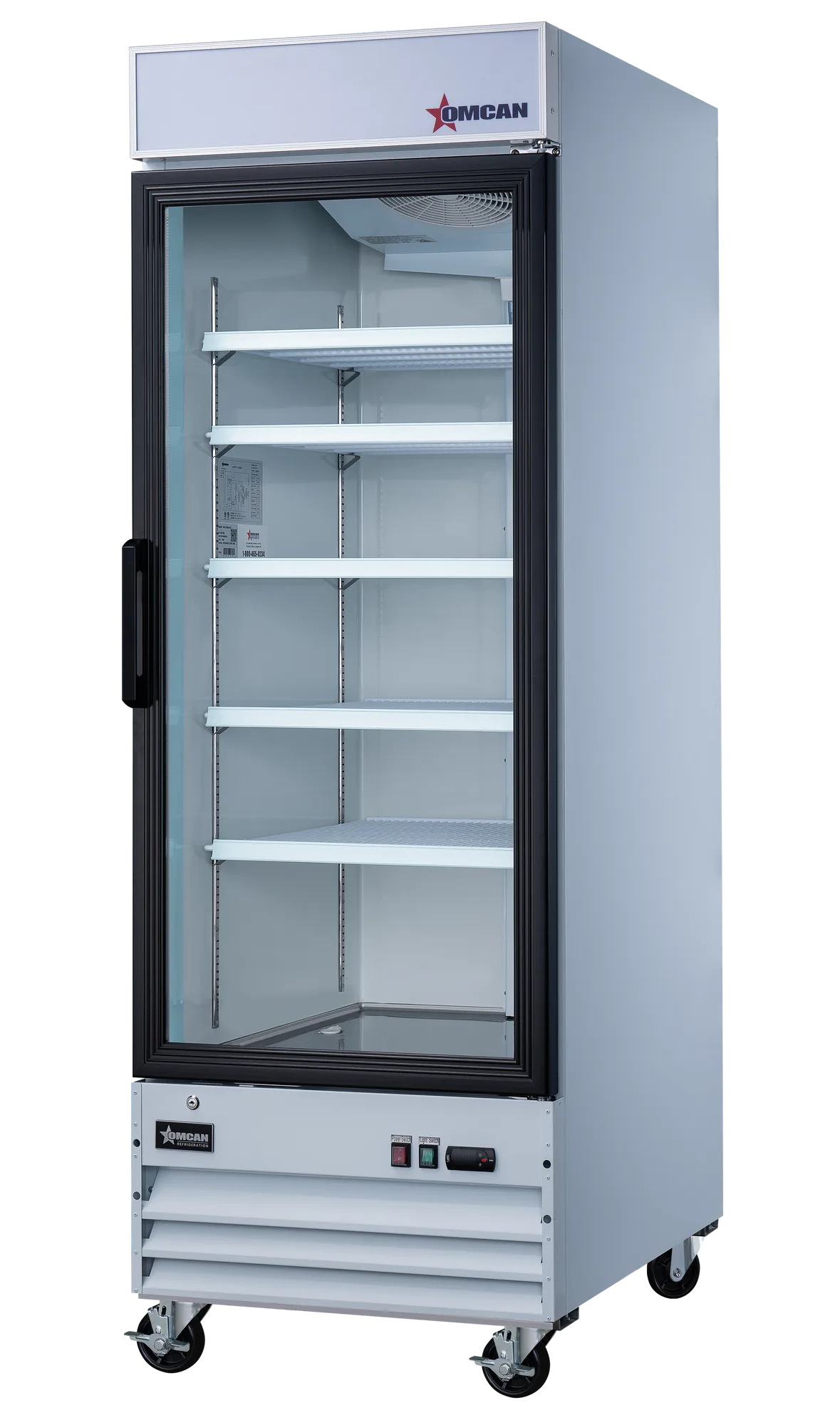 28″ One (1) Glass Door Display Refrigerator with Lightbox, 23 cu.ft. (648 L), White