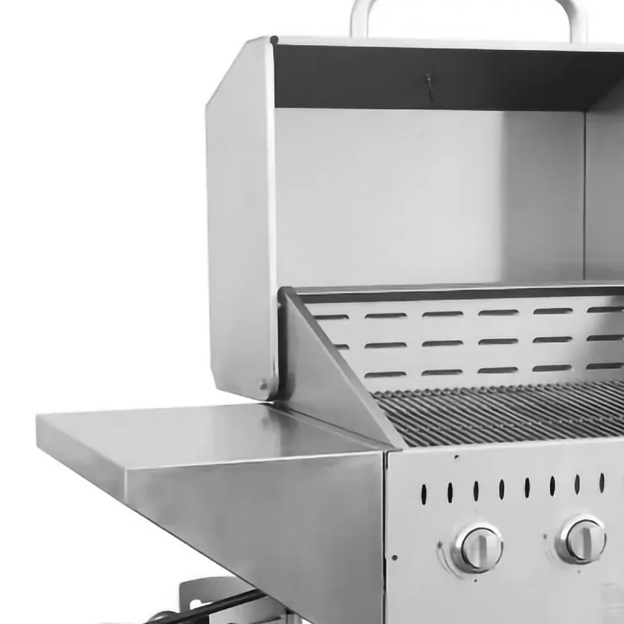 48″ Propane Outdoor BBQ Grill, 6 Burners, 96000 BTU, Top and Side Shelf, 1 Roll Dome