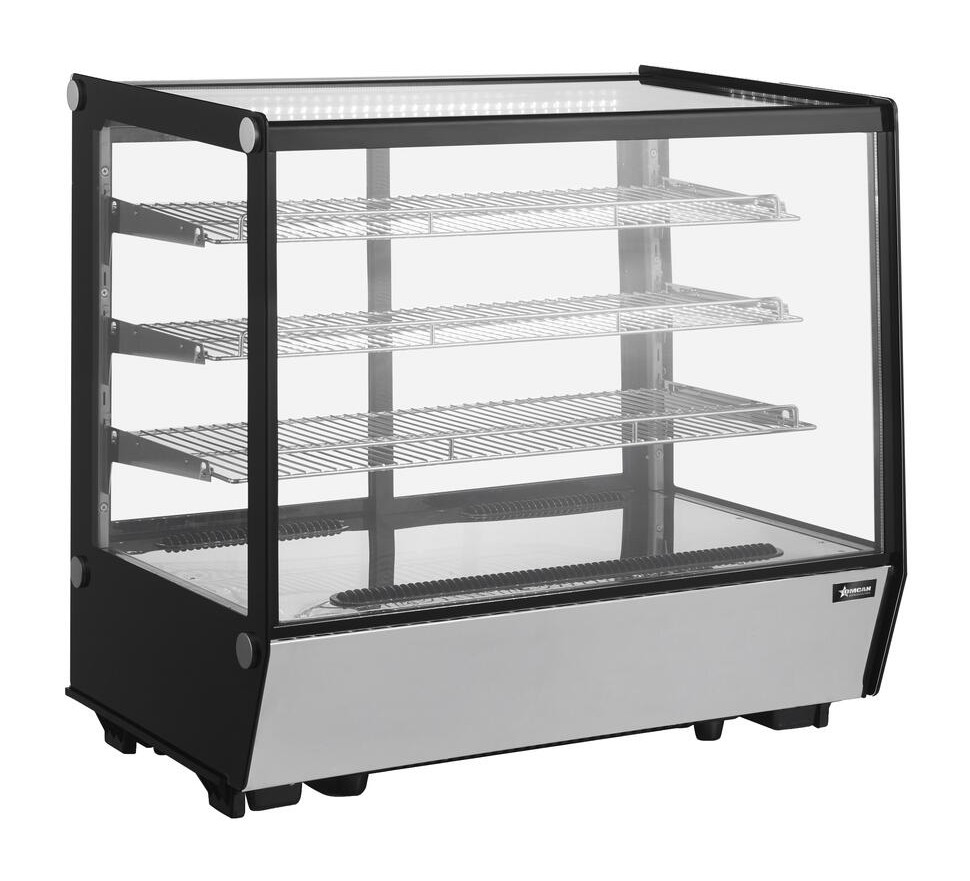 35″ Three (3) Shelf Countertop Square Glass Refrigerated Display, 7 cu.ft. (186 L)