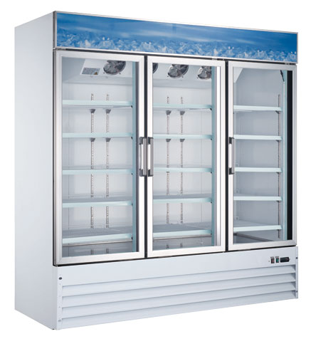 80-inch 3 Door Swing Glass Door Freezer with 52.3 cu.ft. capacity – White