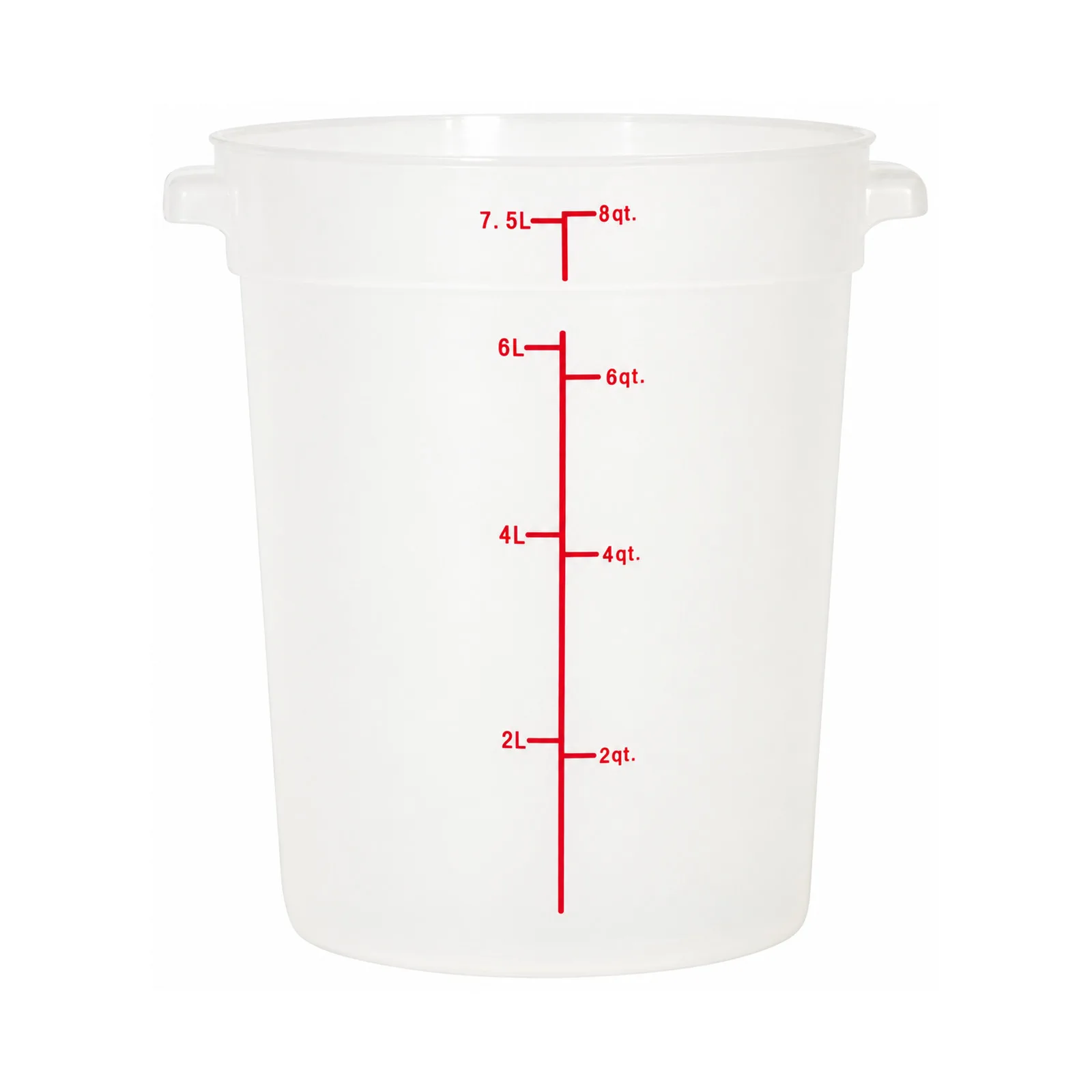 8 qt Polypropylene Translucent Round Food Storage Container