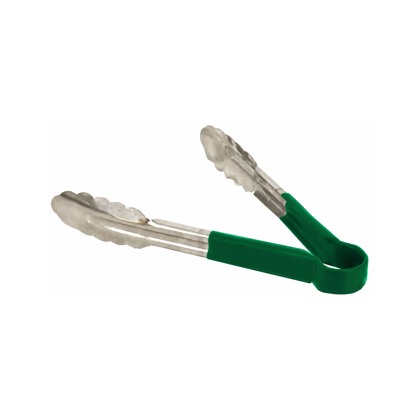 9″ Heavy-Duty Utility Tongs with Green Plastic Handle