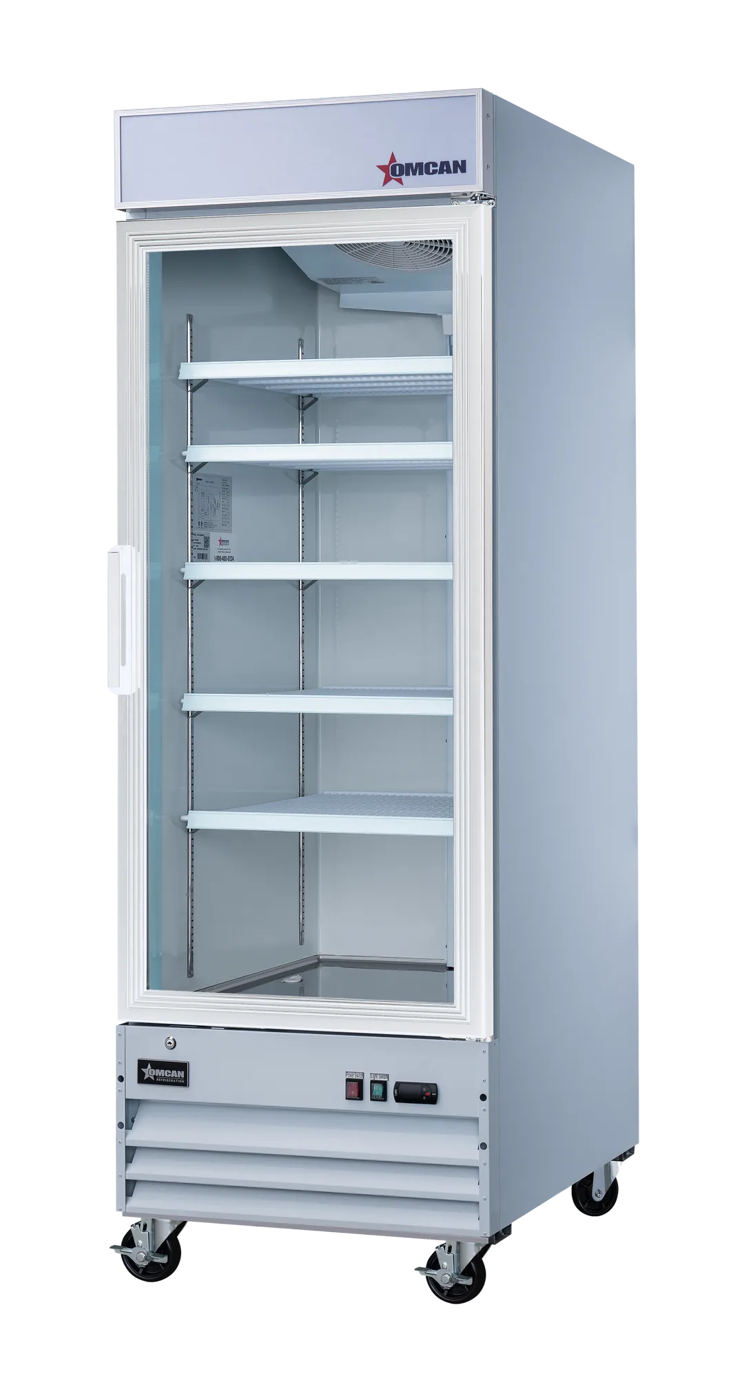 28″ One (1) Glass Door Display Refrigerator with Lightbox, 23 cu. ft. (648 L), White