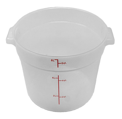 6 QT Polypropylene Translucent Round Food Storage Container